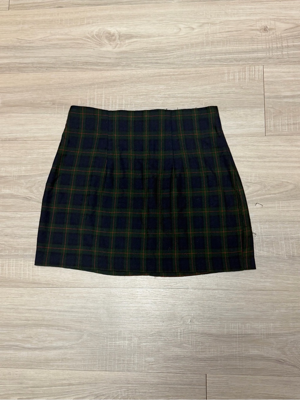 WETSEAL Y2K Navy & Dark Green Plaid Mini Skirt